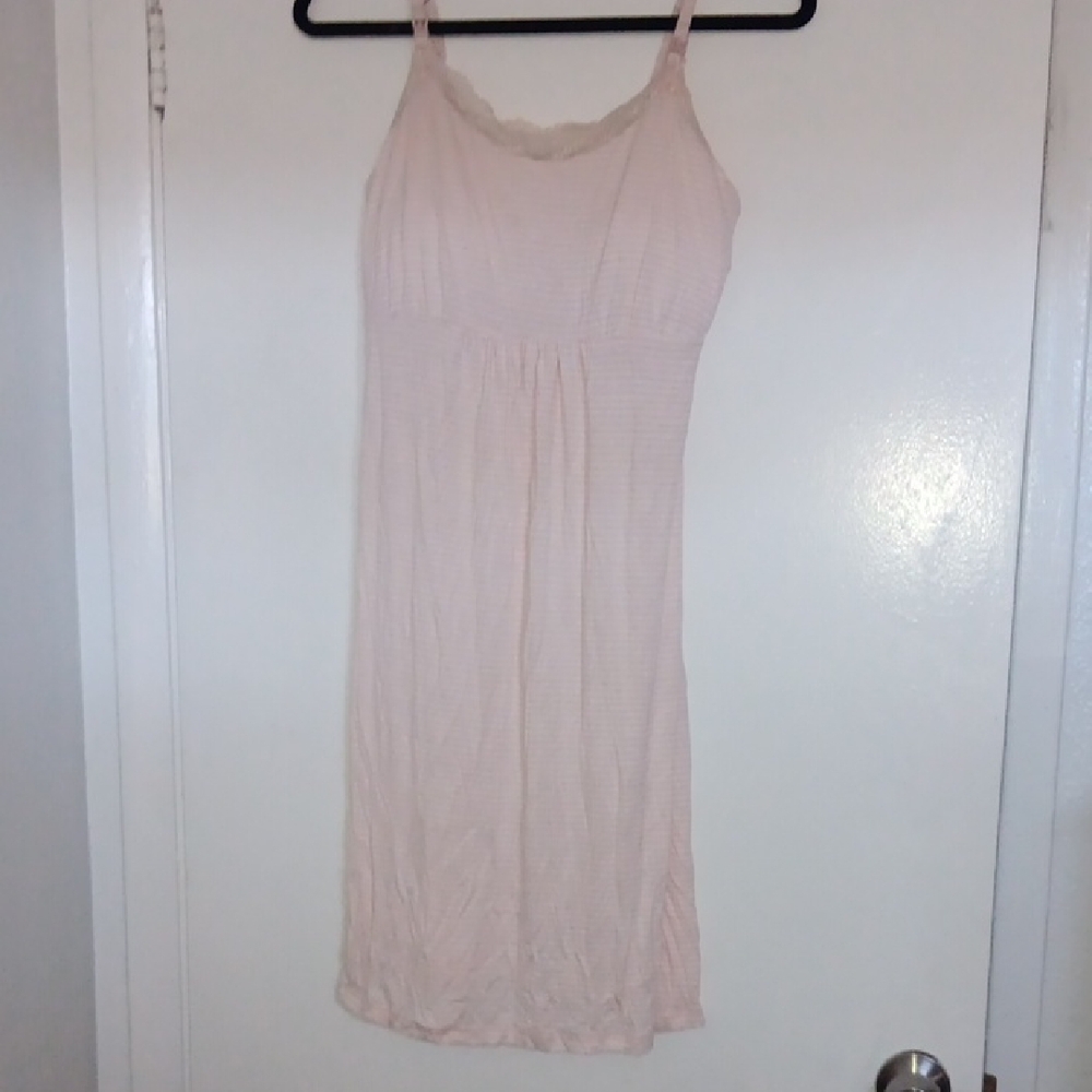 A Pea In The Pod Pink Striped Lace Dress